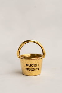 Fuckit Bucket™  Charm Gold | Inspirational Charms