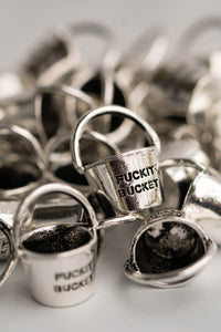 Fuckit Bucket™  Charm Pewter | Inspirational Charms for Necklaces