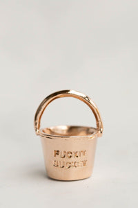 Fuckit Bucket Charm Rose Gold | Funny Charms for Bracelets