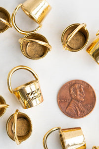 Fuckit Bucket  Gold Charms | Inspirational Charms