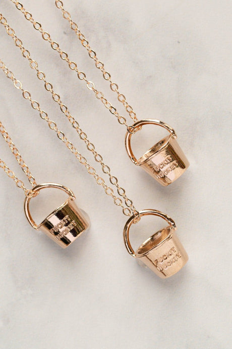 Shop Fuckit Bucket™  Necklace Rose Gold - Cheeky Jewelry